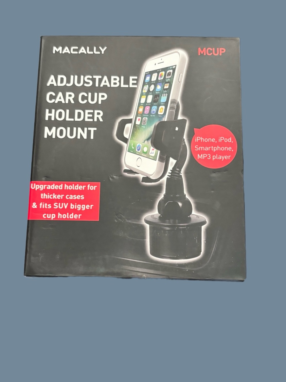 Adjustable Car Cup Holder Mount - Black